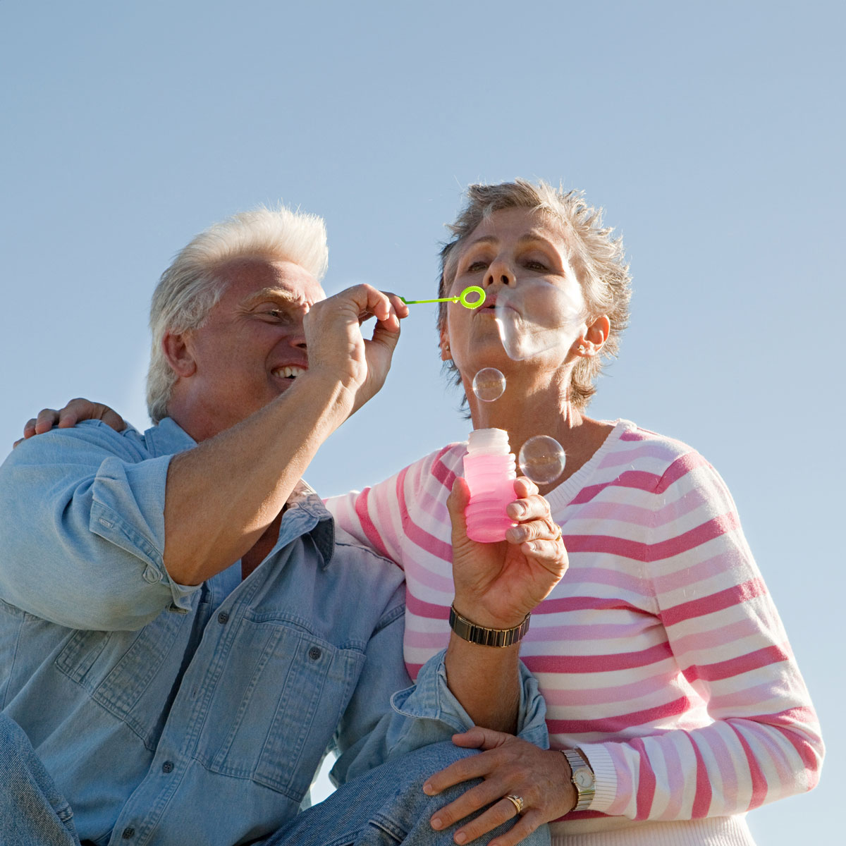 Couple Blowing Bubbles