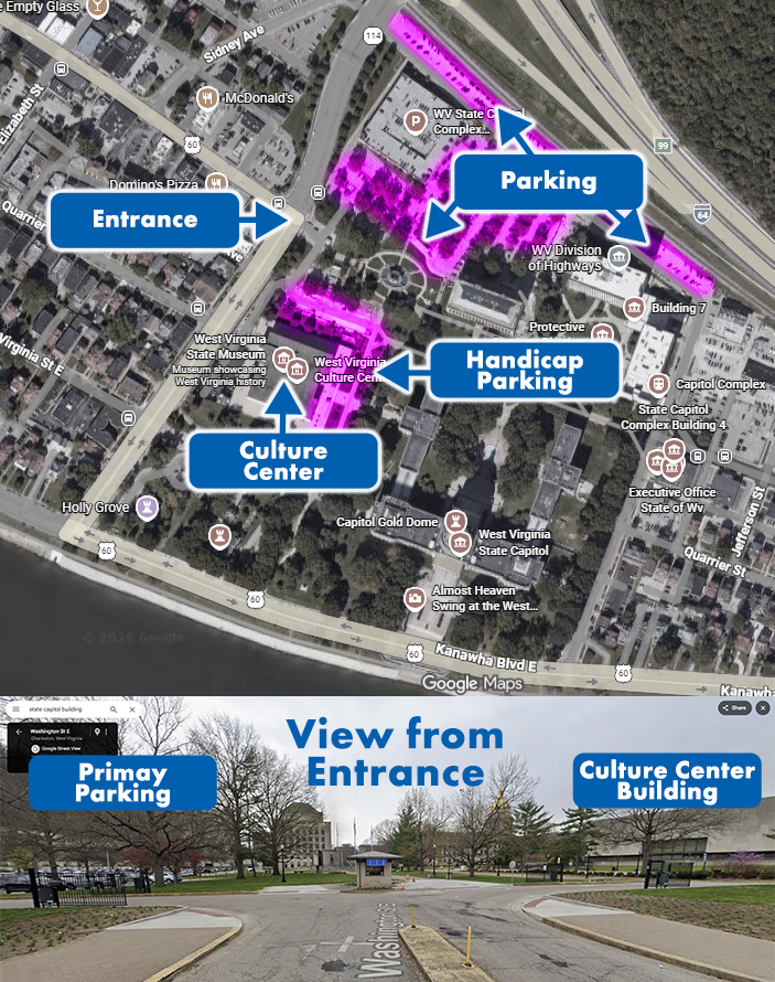 Parking Map of the WV State Capitol